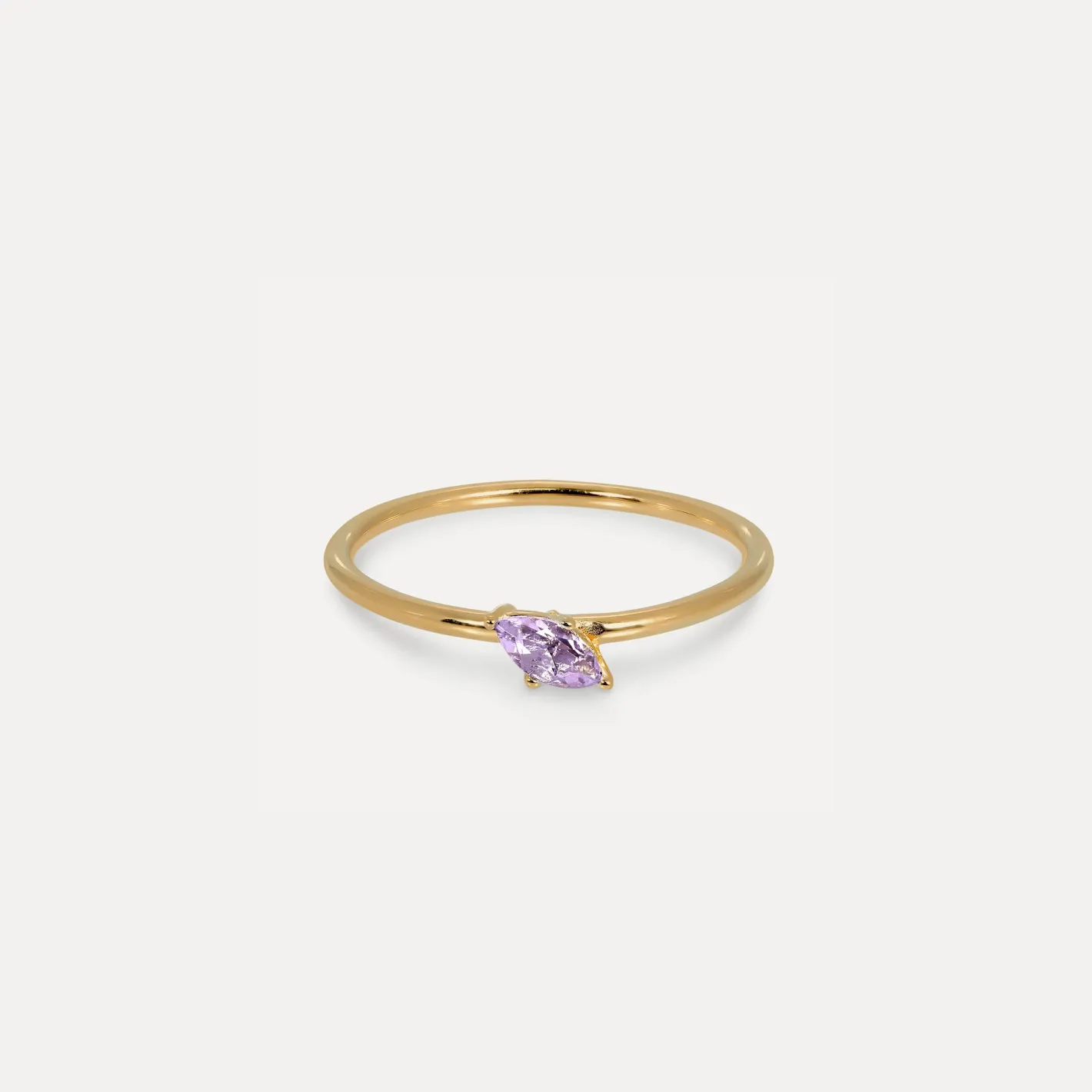 Hot STILNEST Amethyst Navette Solitär Ring