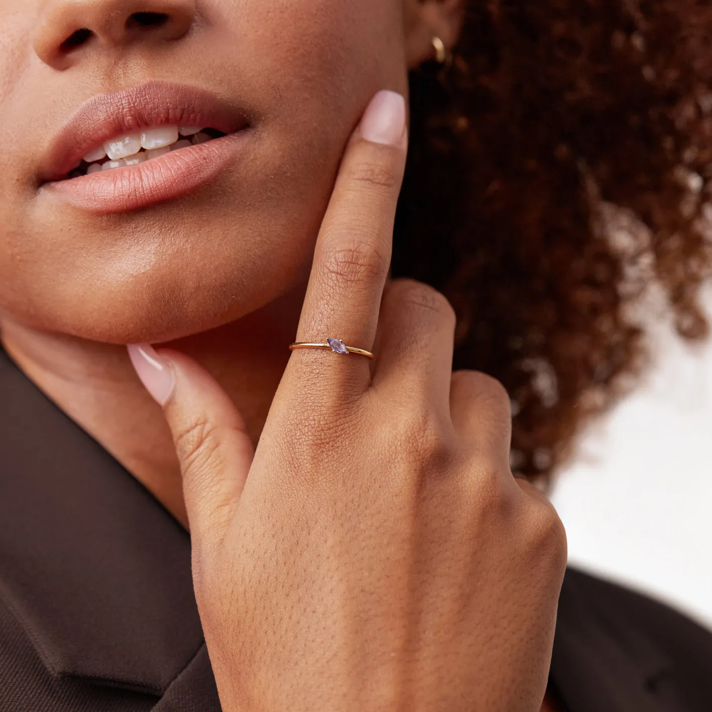 Hot STILNEST Amethyst Navette Solitär Ring