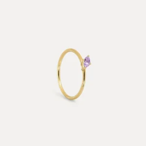 New STILNEST Amethyst Navette Solitär Ring | 585 Gold