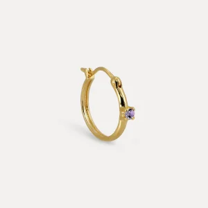 Flash Sale STILNEST Amethyst Point of Light Creolen Ohrringe - Single