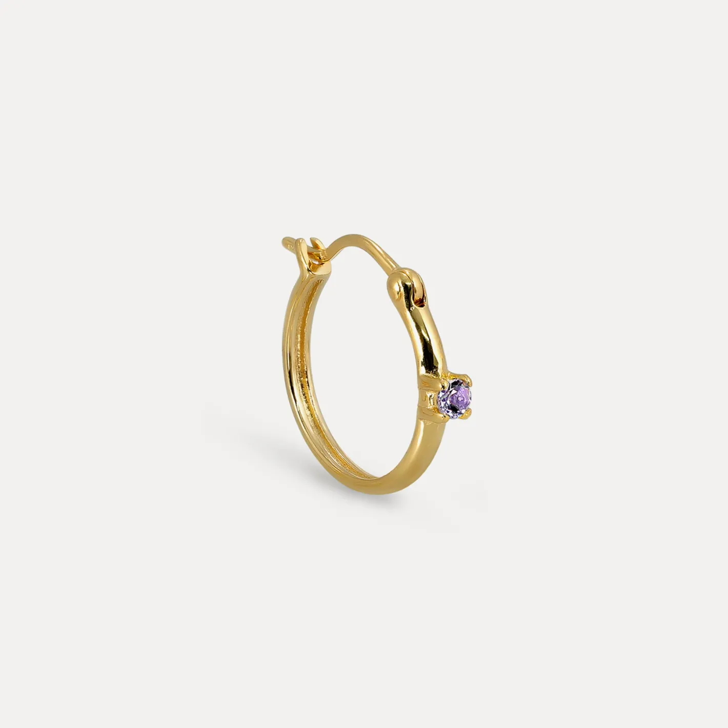 Flash Sale STILNEST Amethyst Point of Light Creolen Ohrringe - Single