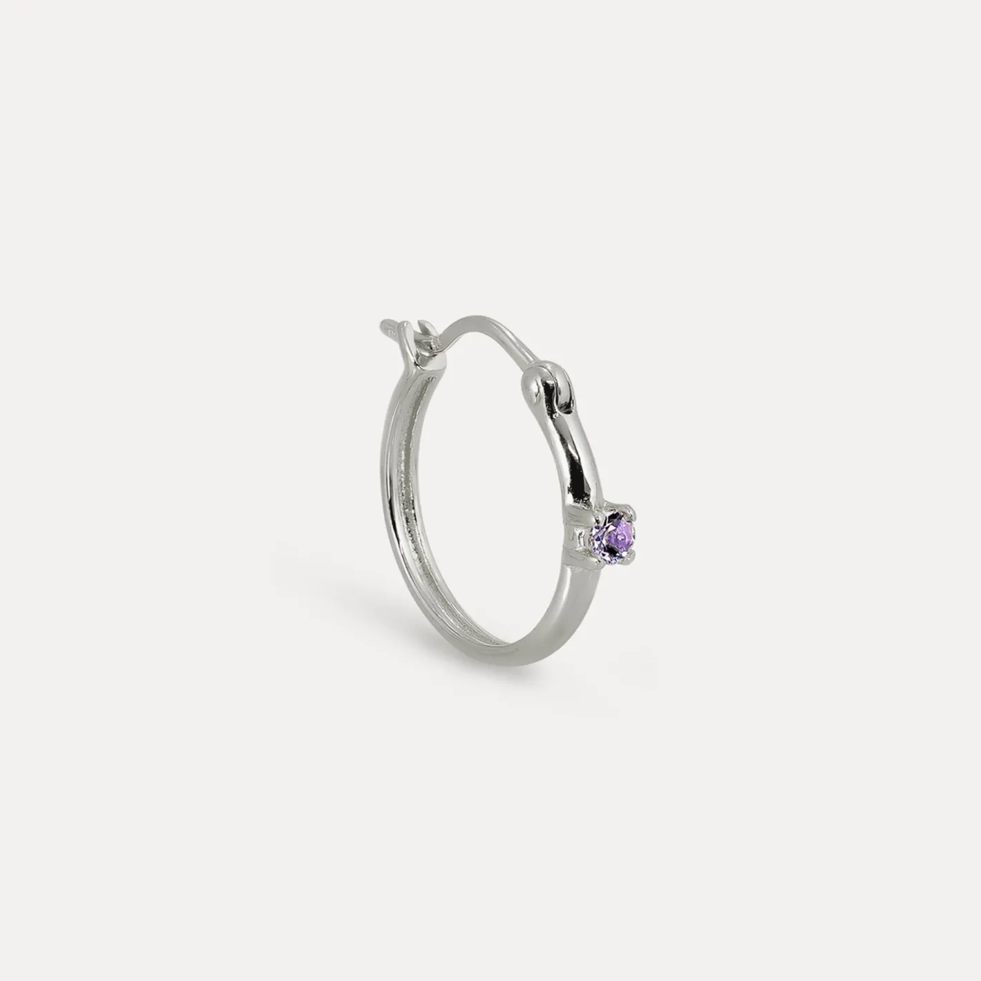 Flash Sale STILNEST Amethyst Point of Light Creolen Ohrringe - Single
