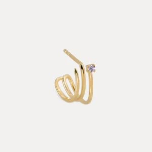Online STILNEST Amethyst Trine Huggies Ohrringe - Single | 585 Gold