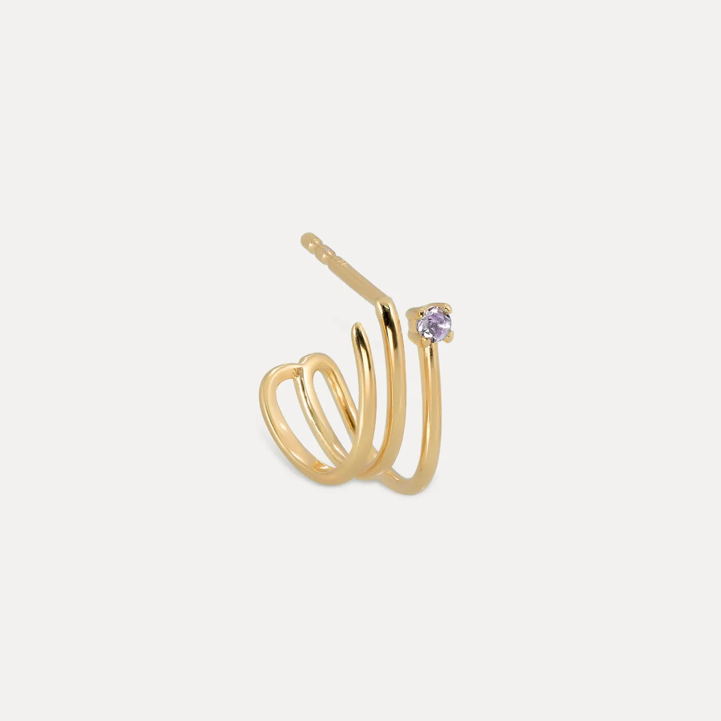 Online STILNEST Amethyst Trine Huggies Ohrringe - Single | 585 Gold