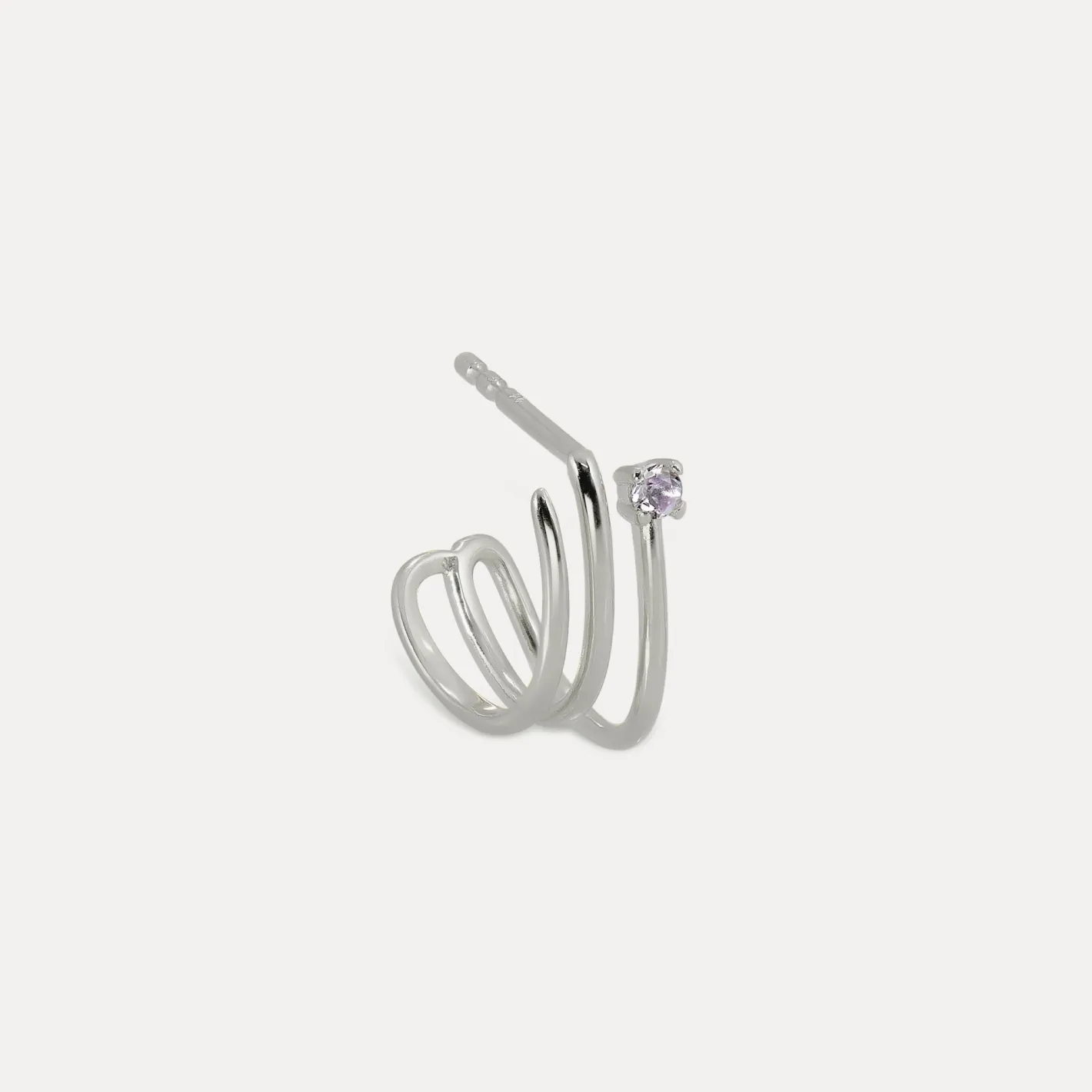 Online STILNEST Amethyst Trine Huggies Ohrringe - Single | 585 Gold