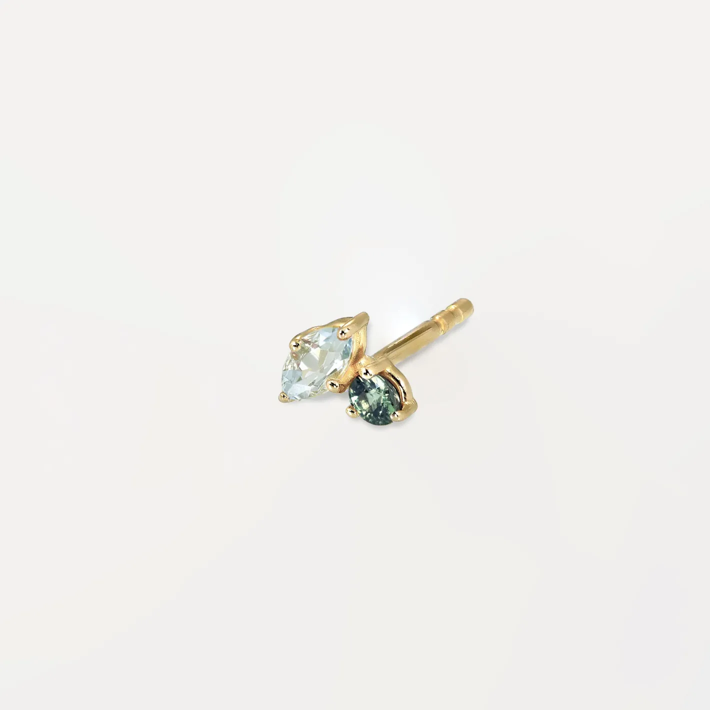 Cheap STILNEST Aquamarin & Grüner Saphir Joy Ohrstecker Ohrringe - Single | 585 Gold