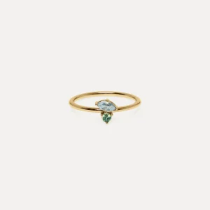 Best STILNEST Aquamarin & Grüner Saphir Joy Solitär Ring
