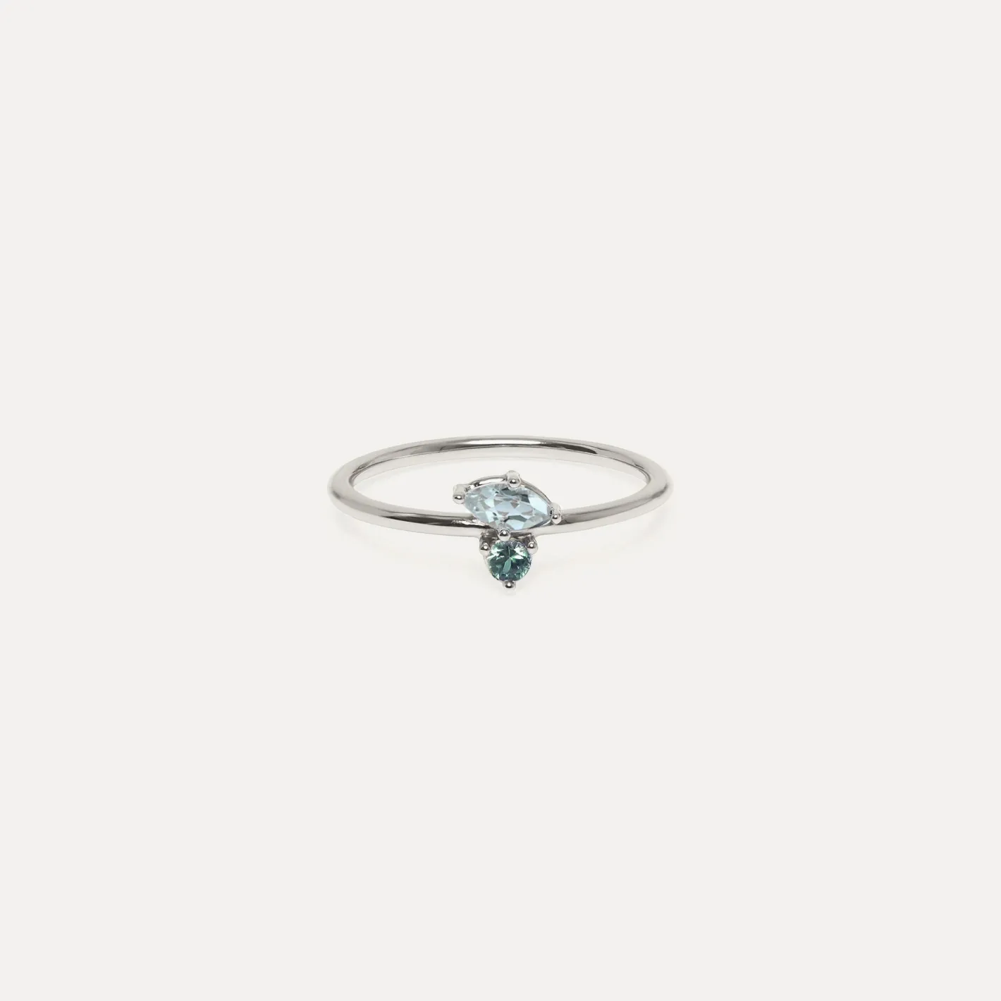 Best STILNEST Aquamarin & Grüner Saphir Joy Solitär Ring