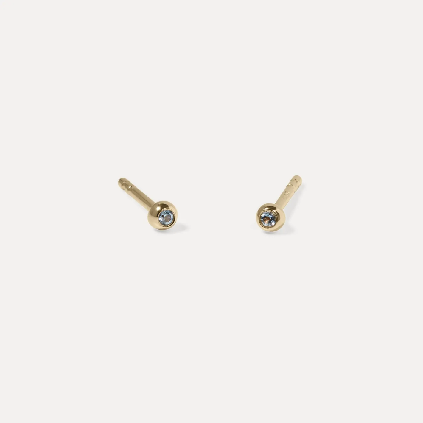 Store STILNEST Aquamarin Brilliant Dot Ohrstecker Ohrringe | 585 Gold