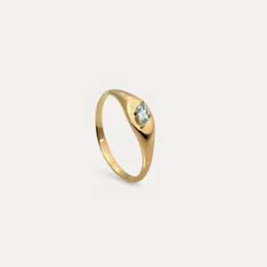 Discount STILNEST Aquamarin Navette Platform Siegelring