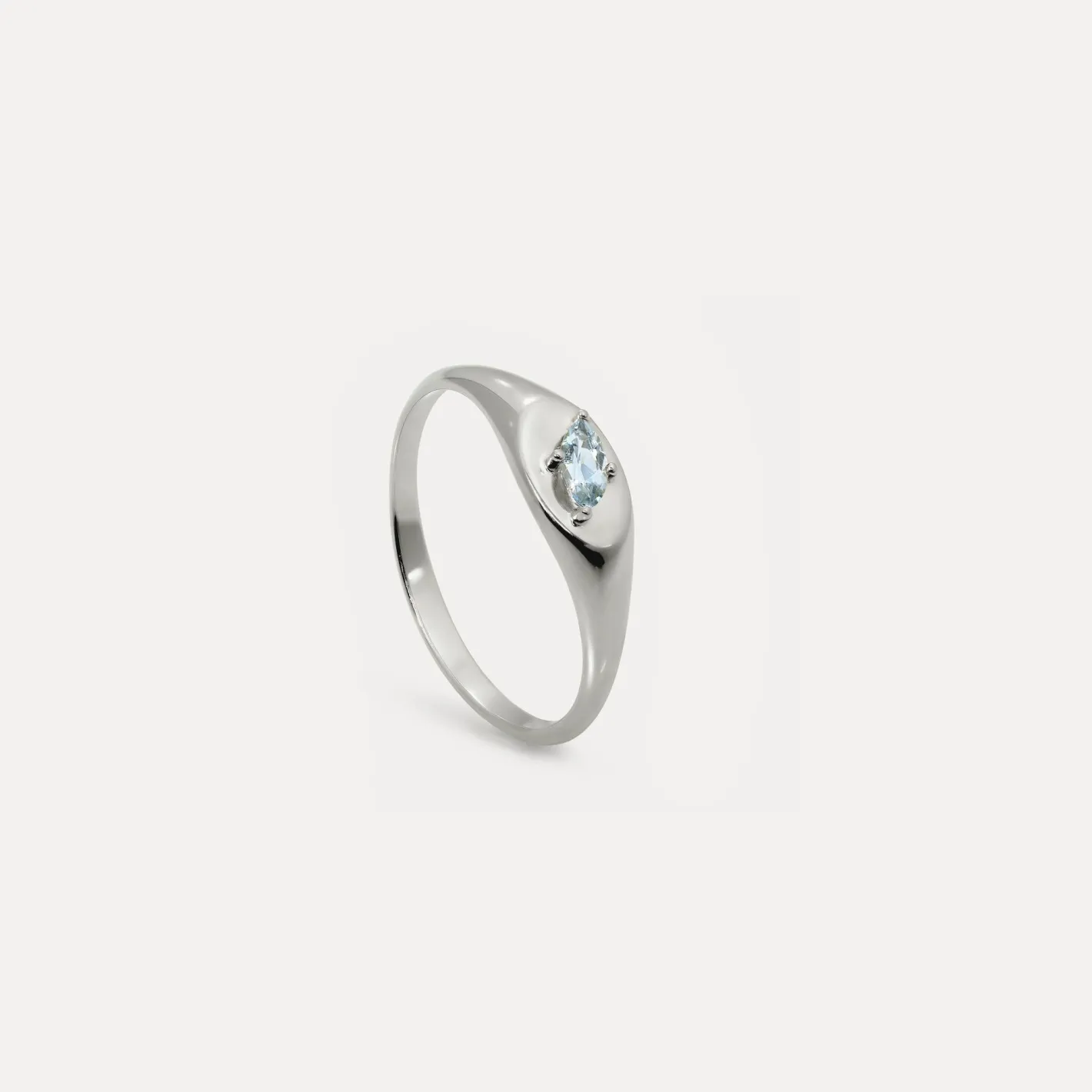 Discount STILNEST Aquamarin Navette Platform Siegelring