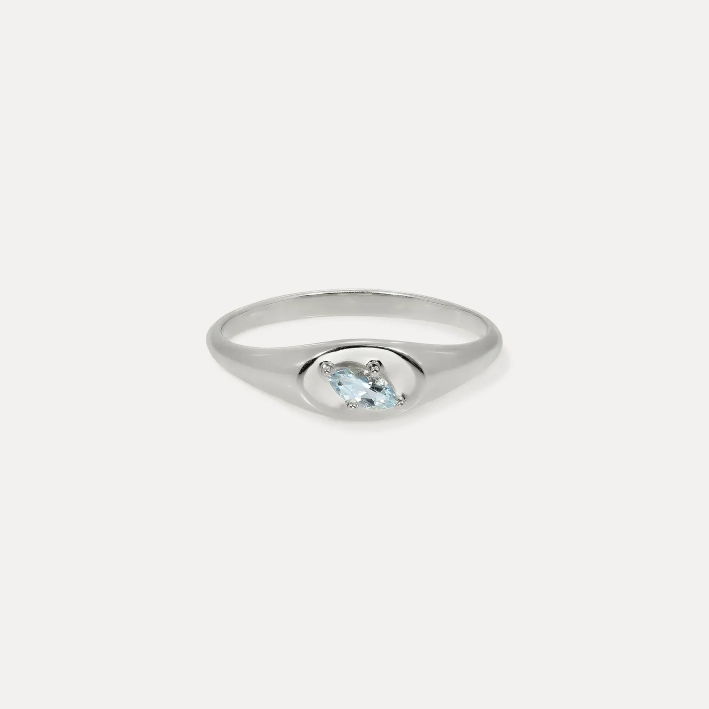 Discount STILNEST Aquamarin Navette Platform Siegelring