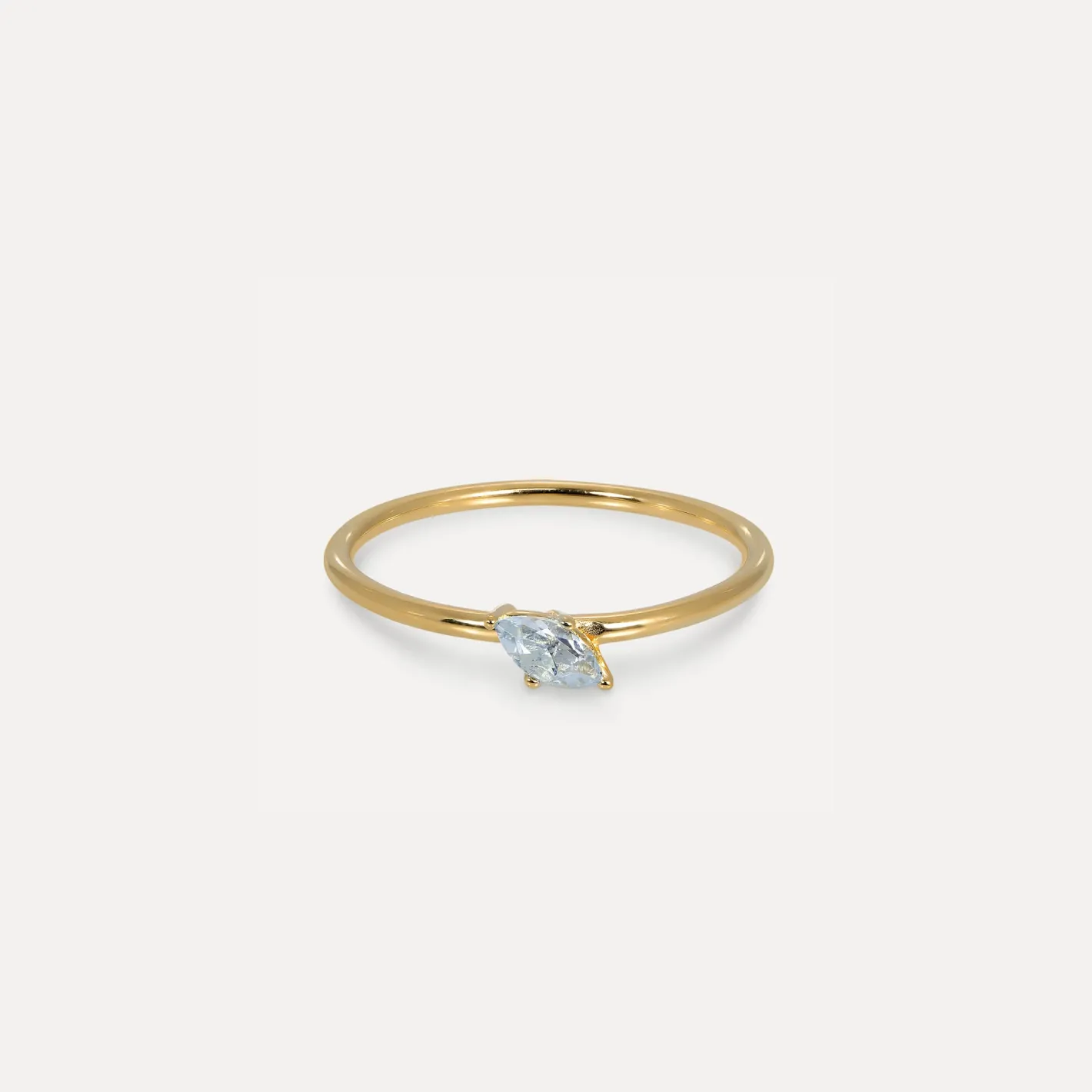 Cheap STILNEST Aquamarin Navette Solitär Ring