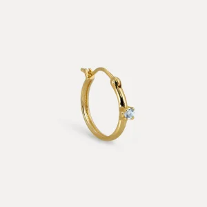 Best STILNEST Aquamarin Point of Light Creolen Ohrringe - Single