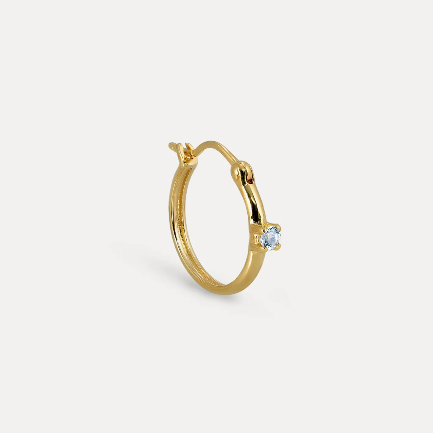 Best STILNEST Aquamarin Point of Light Creolen Ohrringe - Single