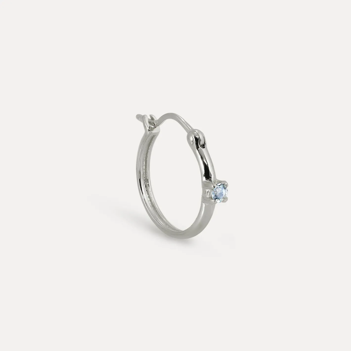 Best STILNEST Aquamarin Point of Light Creolen Ohrringe - Single