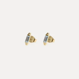 Cheap STILNEST Aquamarin Retro Ohrstecker Ohrringe | 585 Gold