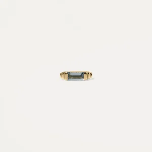 Store STILNEST Aquamarin Retro Ohrstecker Ohrringe - Single | 585 Gold