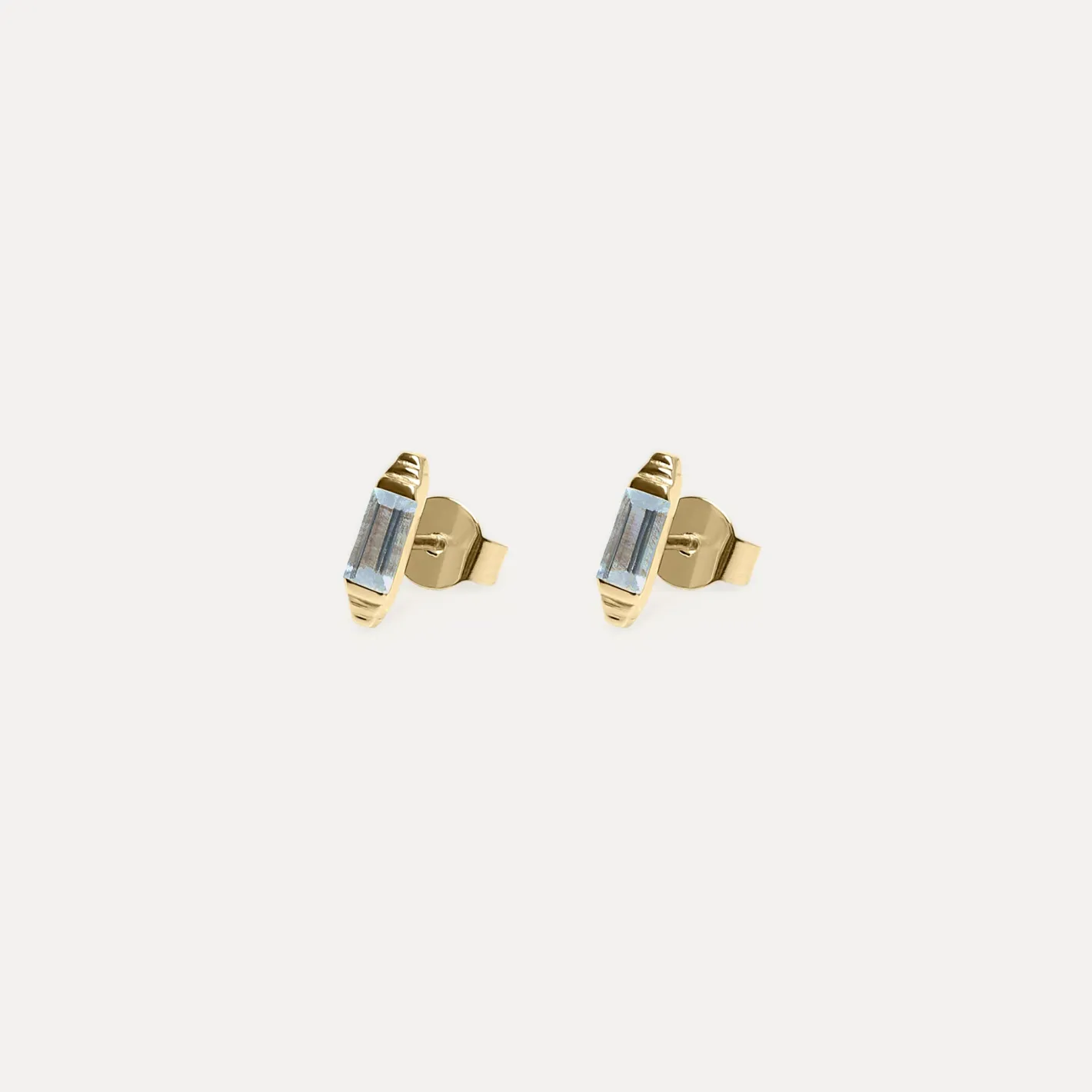 Store STILNEST Aquamarin Retro Ohrstecker Ohrringe - Single | 585 Gold