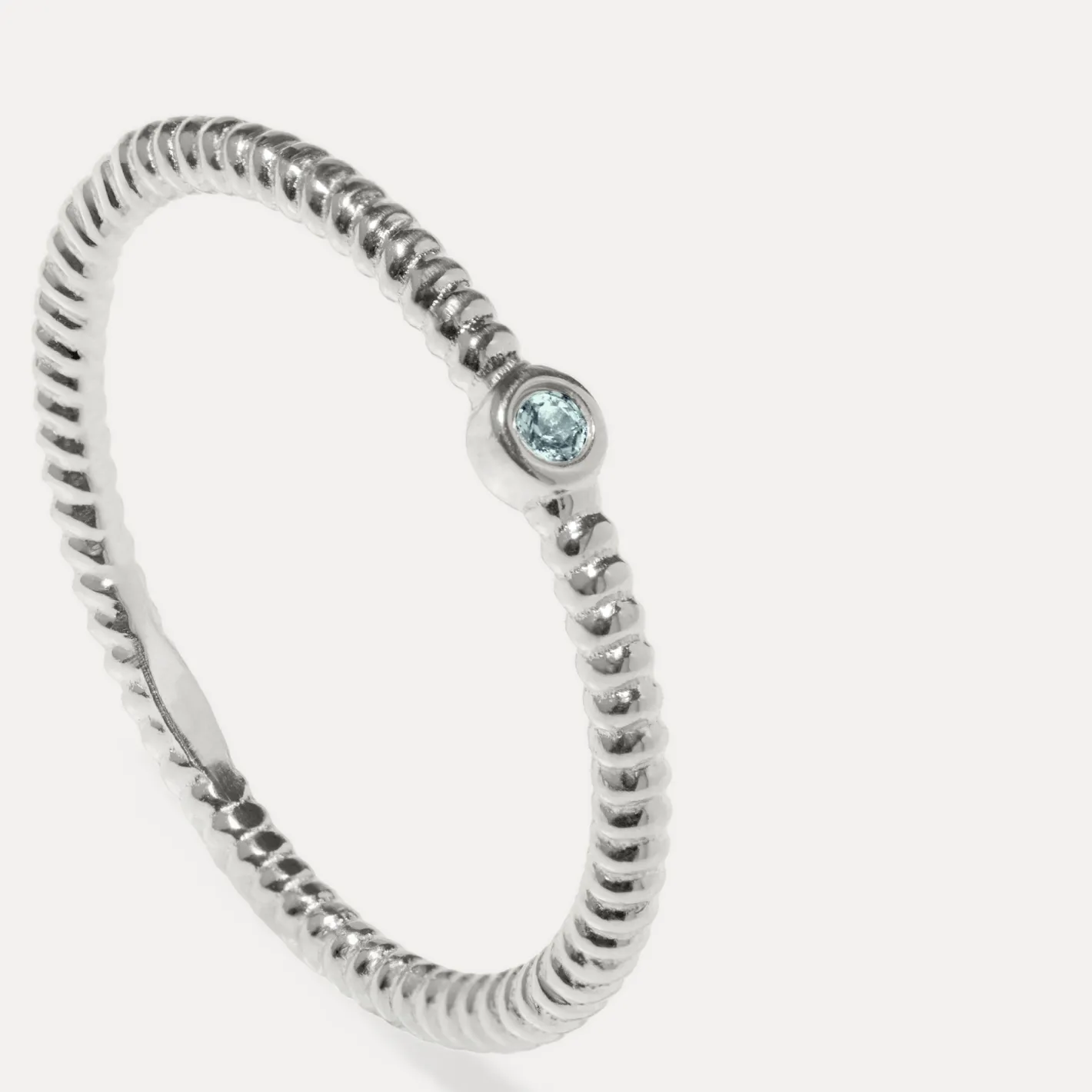 Shop STILNEST Aquamarin Snake Tail Solitaire Ring 925 Silber