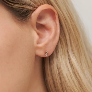 Clearance STILNEST Aquamarin Two Dots Ohrstecker - Single | 585 Gold