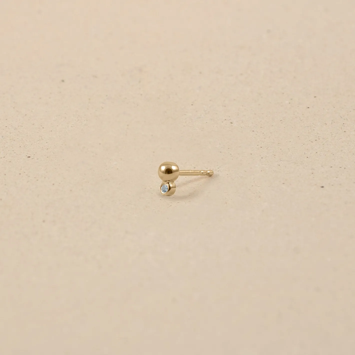 Clearance STILNEST Aquamarin Two Dots Ohrstecker - Single | 585 Gold