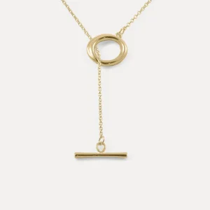 Fashion STILNEST Bonds Path Loop Lariat Kette | 585 Gold