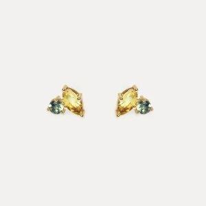Online STILNEST Citrin & Grüner Saphir Joy Ohrstecker | 585 Gold