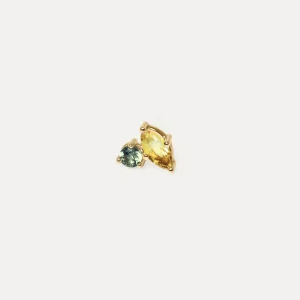 Sale STILNEST Citrin & Grüner Saphir Joy Ohrstecker - Single | 585 Gold