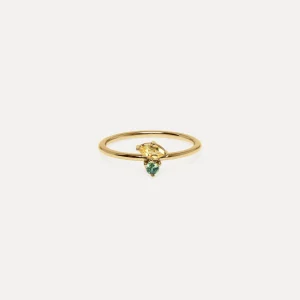 Flash Sale STILNEST Citrin & Grüner Saphir Joy Solitär Ring