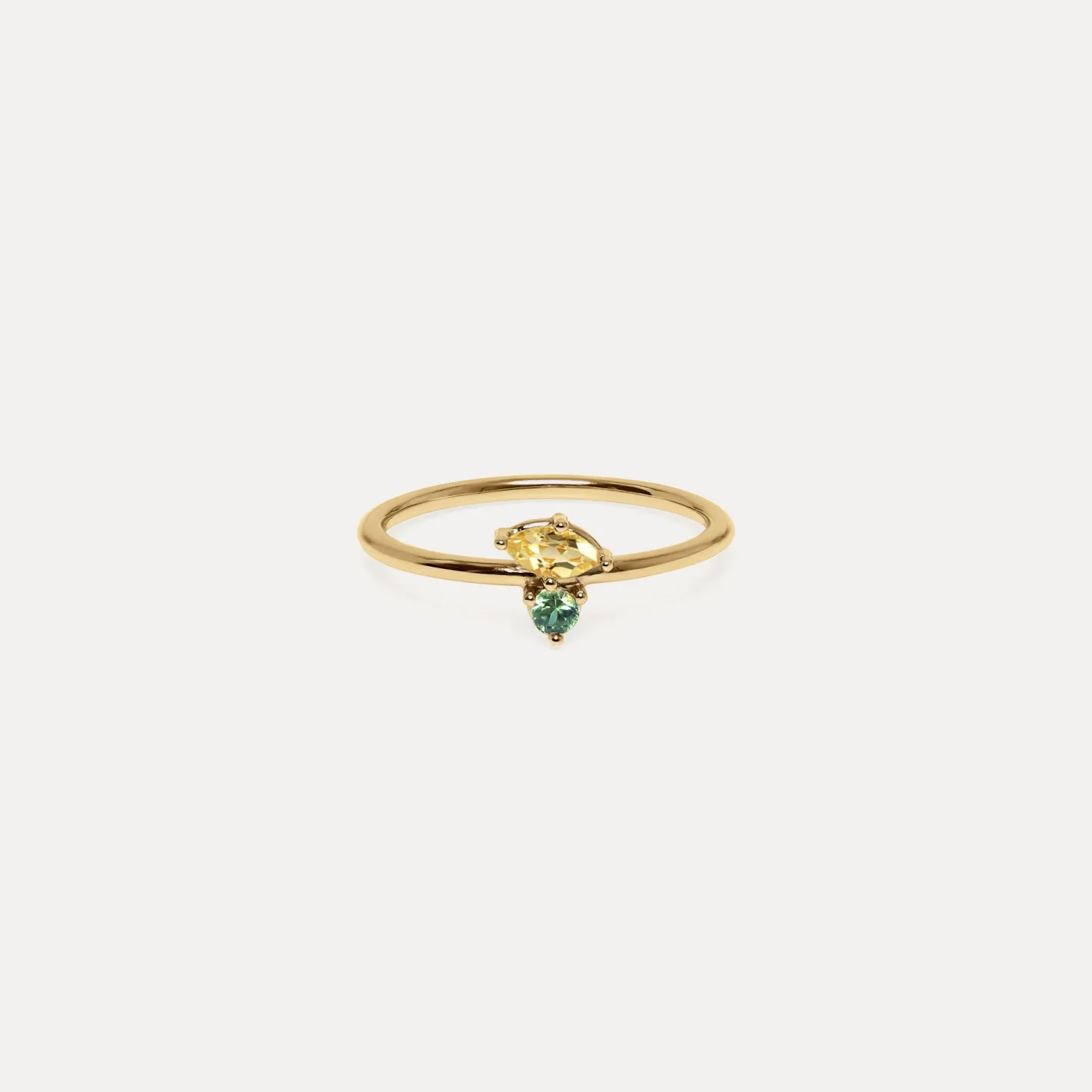 Flash Sale STILNEST Citrin & Grüner Saphir Joy Solitär Ring