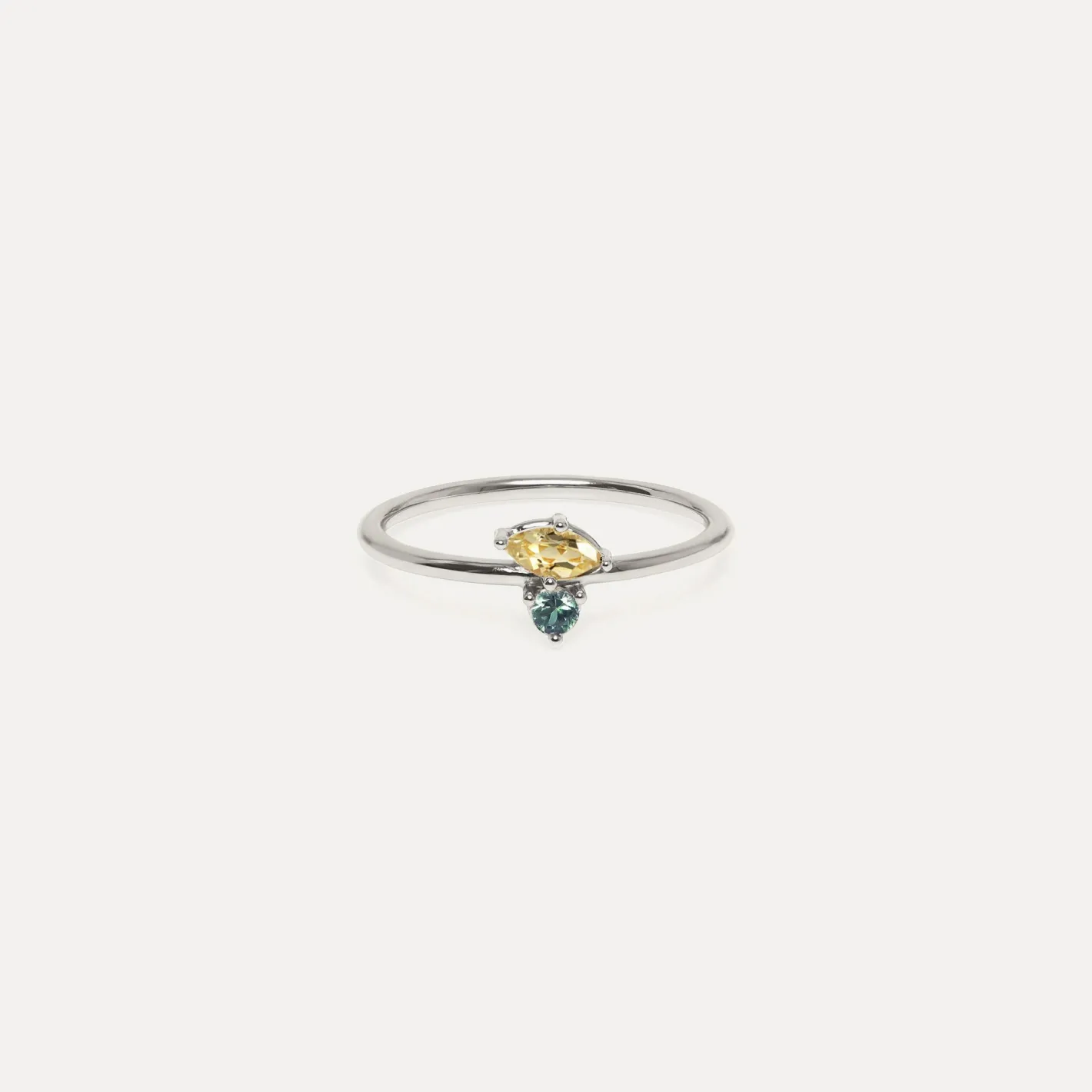 Flash Sale STILNEST Citrin & Grüner Saphir Joy Solitär Ring