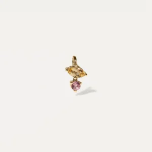 Outlet STILNEST Citrin & Rosa Turmalin Joy Anhänger | 585 Gold