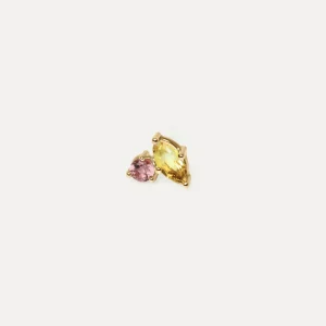 Store STILNEST Citrin & Rosa Turmalin Joy Ohrstecker Ohrringe - Single | 585 Gold