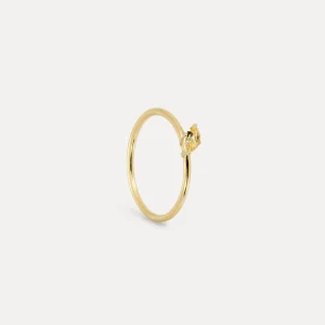 Outlet STILNEST Citrin Navette Solitär Ring | 585 Gold