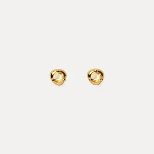 Fashion STILNEST Citrin Stone Fluid Ohrstecker Ohrringe