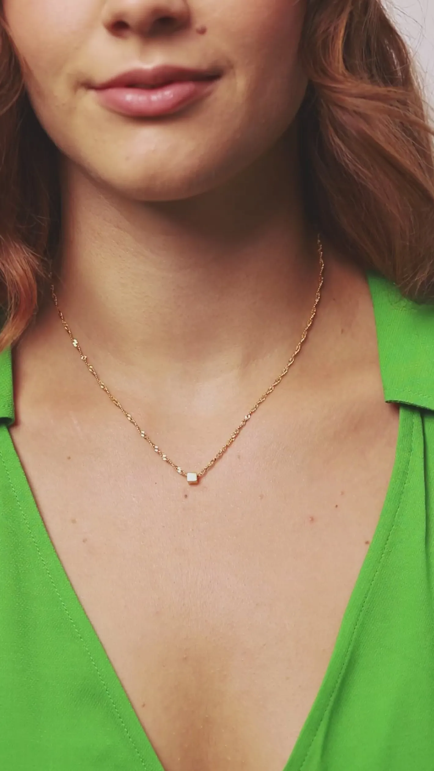 Best STILNEST Cube mit Singaporekette | 585 Gold