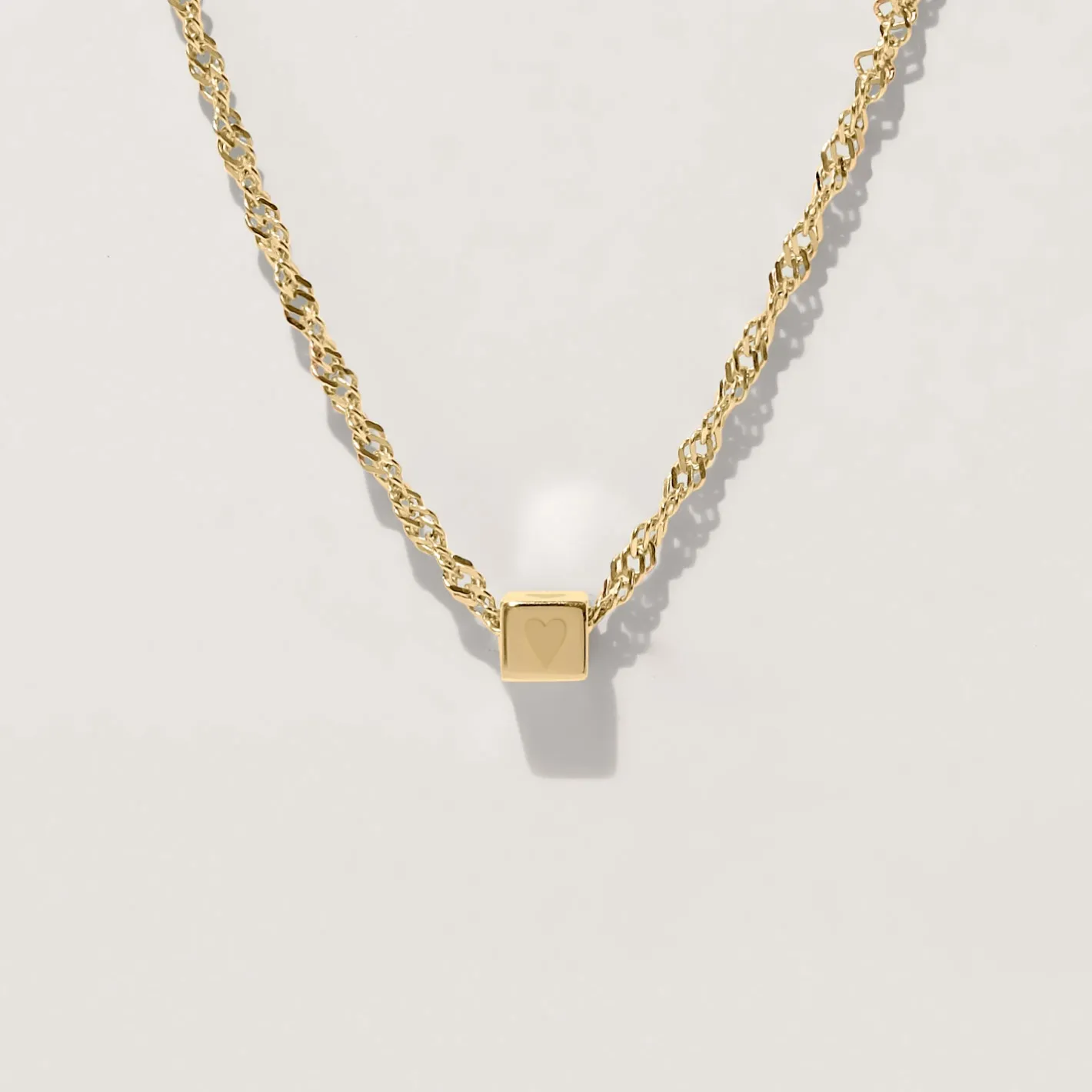 Best STILNEST Cube mit Singaporekette | 585 Gold