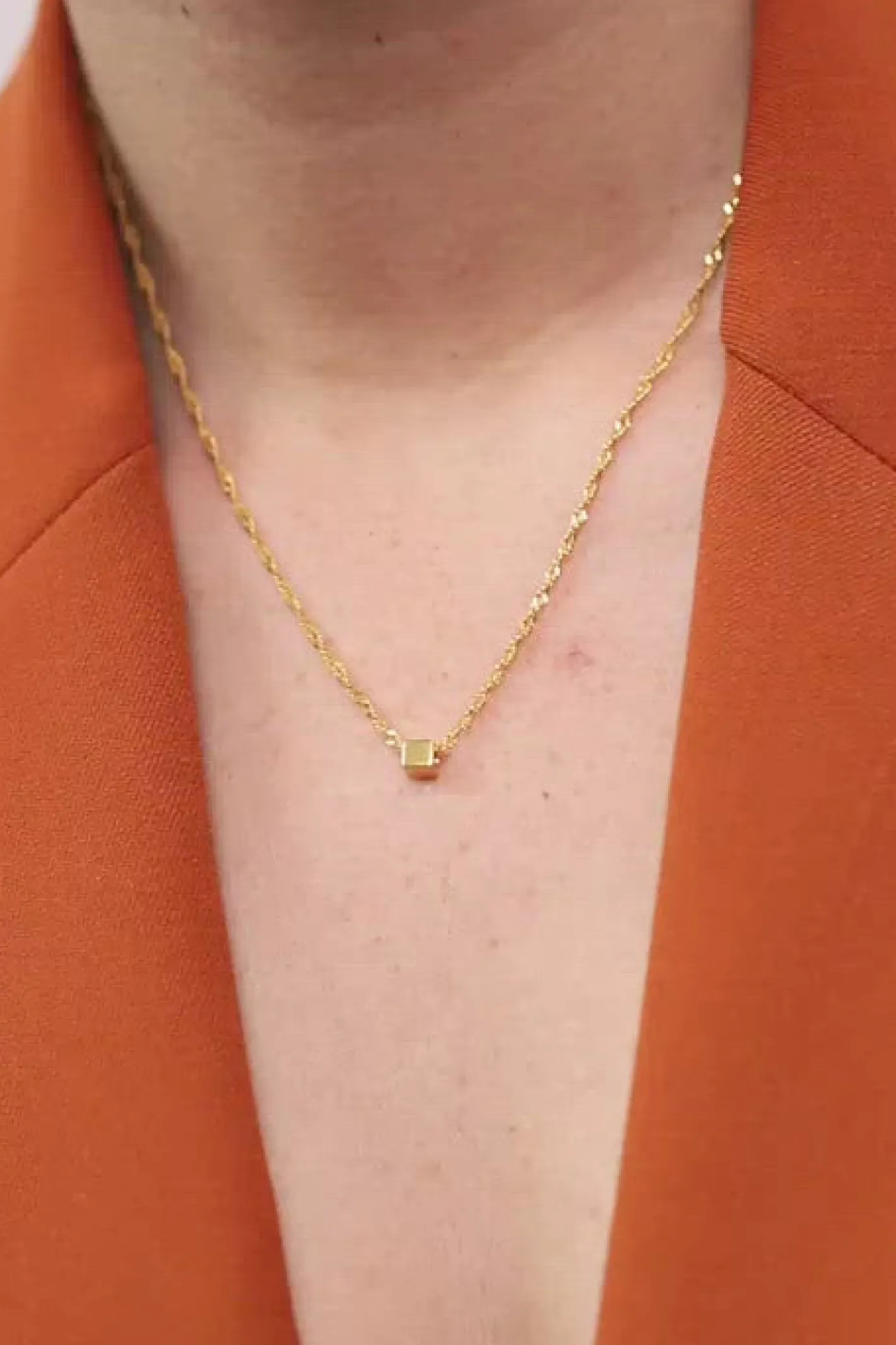 Best STILNEST Cube mit Singaporekette | 585 Gold