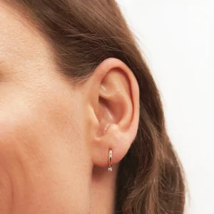 Sale STILNEST Diamant Arch Dangle Ohrringe - Single | 585 Gold