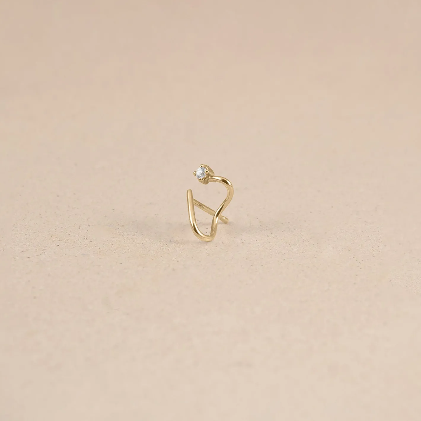 Store STILNEST Diamant Double Huggies - Single | 585 Gold