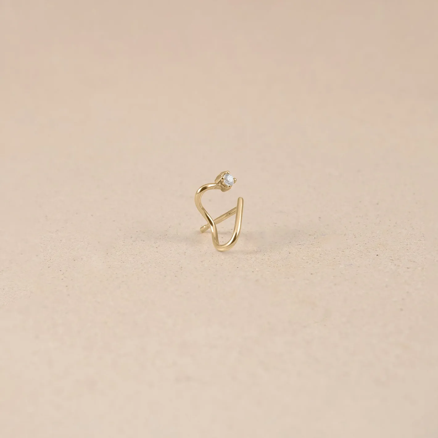 Store STILNEST Diamant Double Huggies - Single | 585 Gold