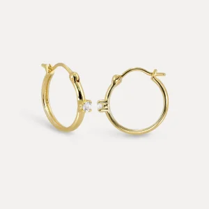 Best STILNEST Diamant Point of Light Creolen Ohrringe | 585 Gold