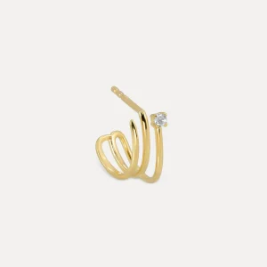 Online STILNEST Diamant Trine Huggies Ohrringe - Single | 585 Gold