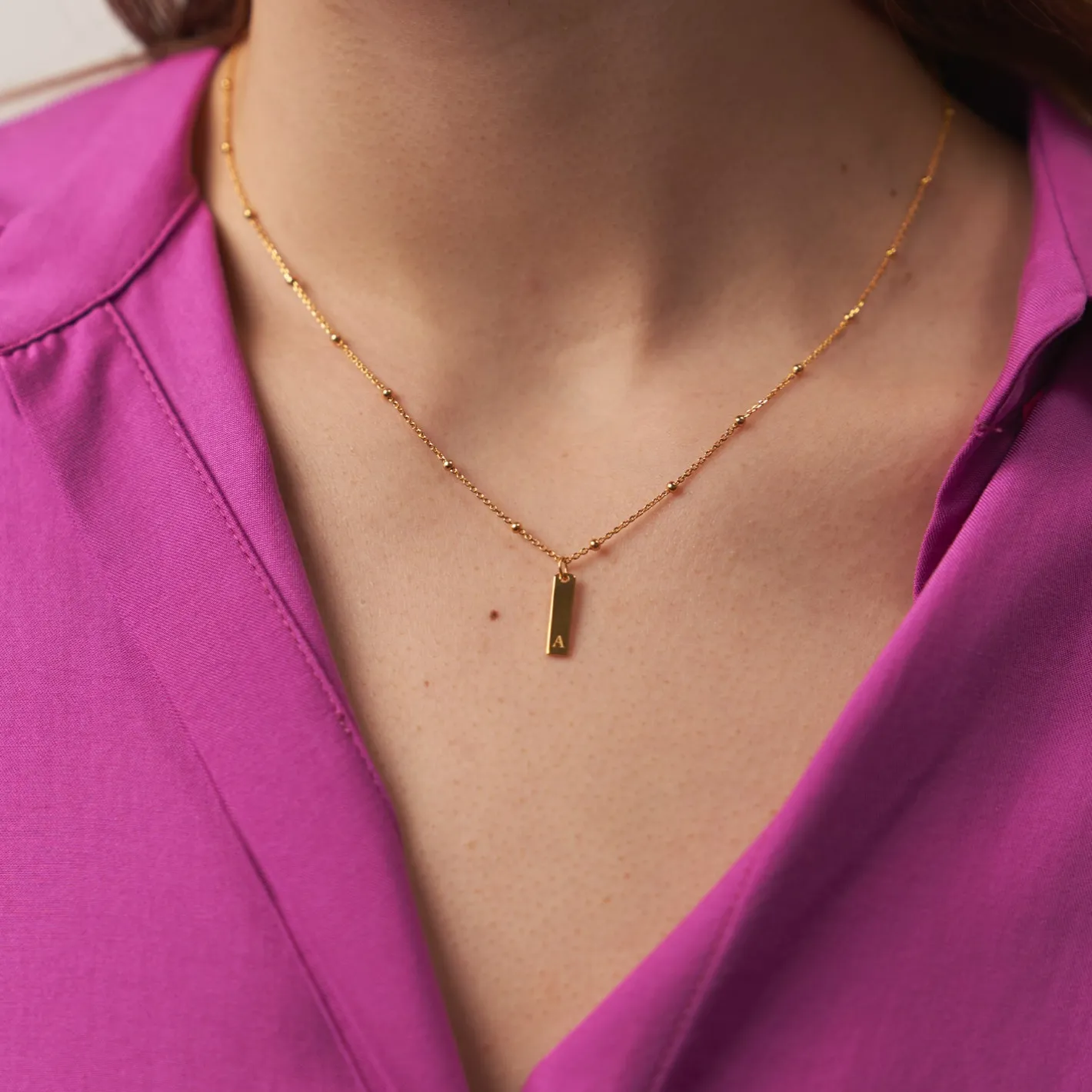 Hot STILNEST Engravable Bar Kette