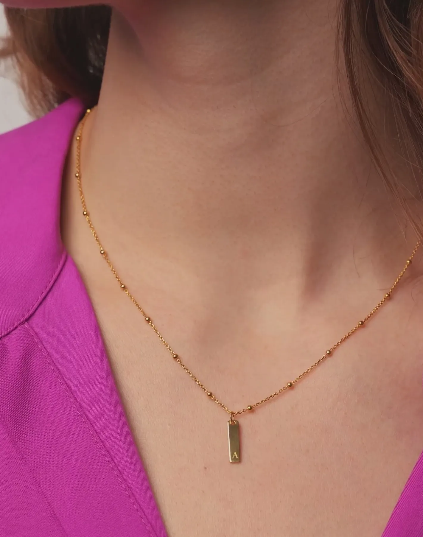 Hot STILNEST Engravable Bar Kette