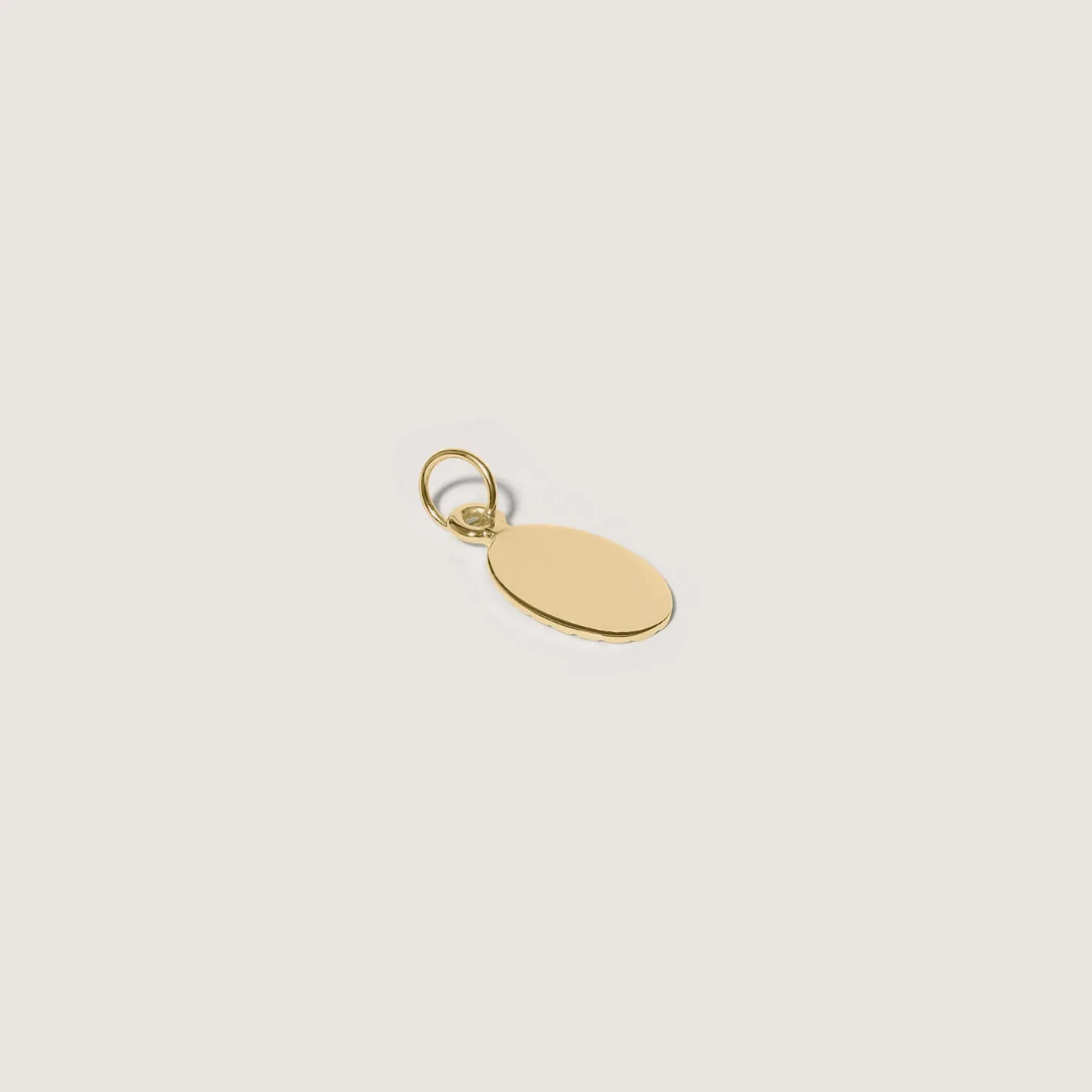 New STILNEST Engravable Biscuit Tag Anhänger Oval | 585 Gold