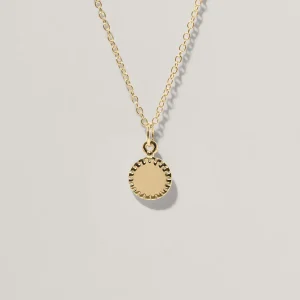 Fashion STILNEST Engravable Biscuit Tag Kette Round | 585 Gold