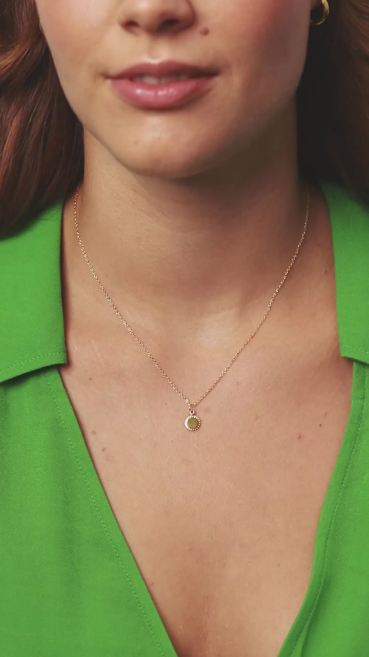 Fashion STILNEST Engravable Biscuit Tag Kette Round | 585 Gold