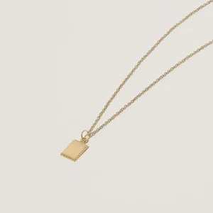 Best STILNEST Engravable Biscuit Tag Kette Square | 585 Gold